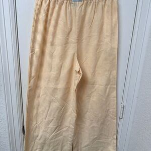 Striped Yellow Wide-Leg Pants